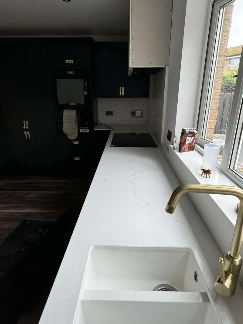 Dark Kitchen with Quartz