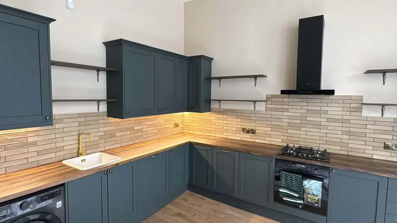 Teal Shaker Kitchen